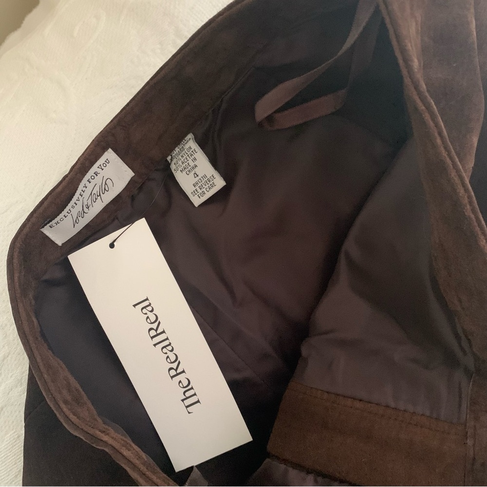 Lord & Taylor Brown Suede Pants - Picture 12 of 15